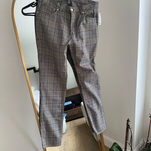 H&M Black and White Checkered Skinny Fit Pants